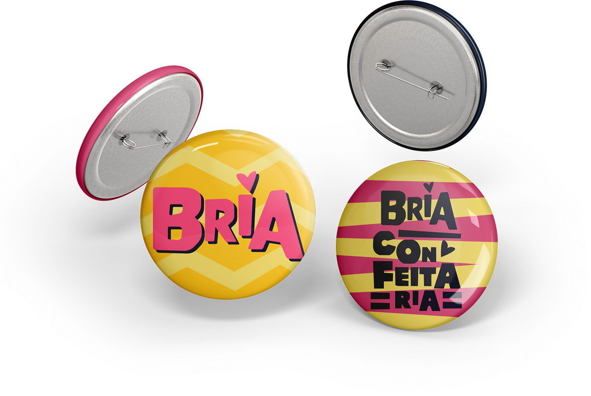 Pins e botões BRIA Confeitaria
