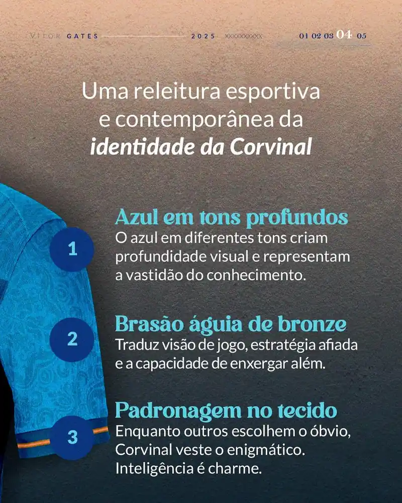 Três razões de projeto do uniforme da Corvinal