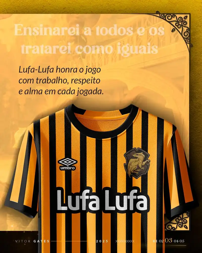 Detalhe do peito da camisa da Lufa-Lufa com o escudo do texugo